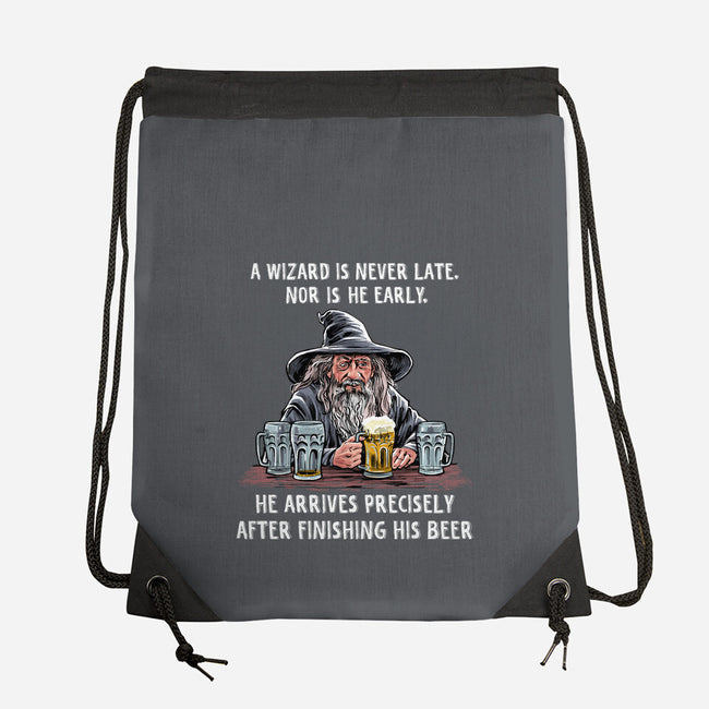 A Wizard Is Never Later-None-Drawstring-Bag-zascanauta