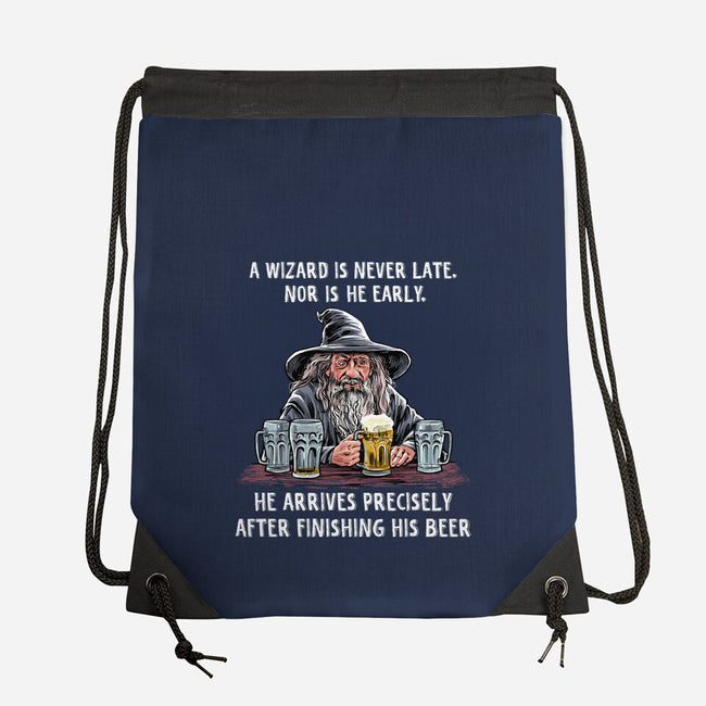A Wizard Is Never Later-None-Drawstring-Bag-zascanauta