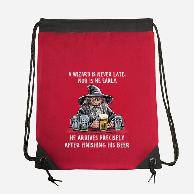 A Wizard Is Never Later-None-Drawstring-Bag-zascanauta