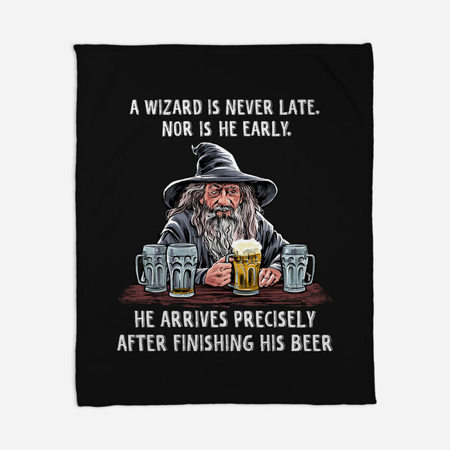 A Wizard Is Never Later-None-Fleece-Blanket-zascanauta