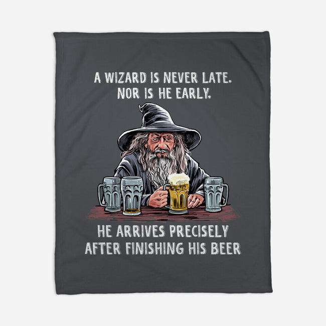 A Wizard Is Never Later-None-Fleece-Blanket-zascanauta