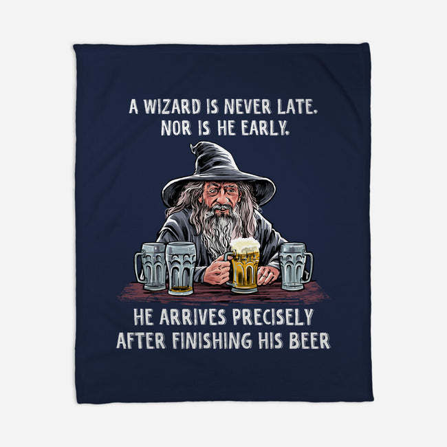 A Wizard Is Never Later-None-Fleece-Blanket-zascanauta