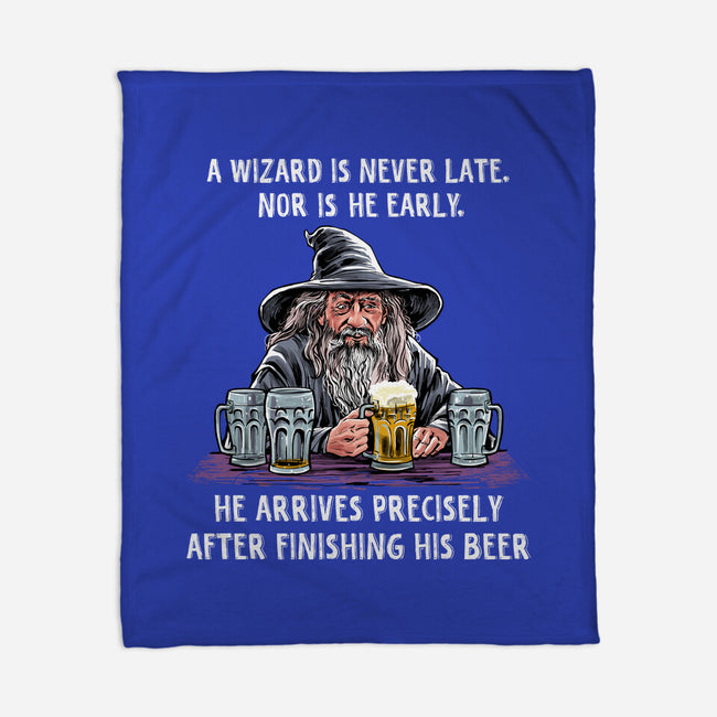 A Wizard Is Never Later-None-Fleece-Blanket-zascanauta