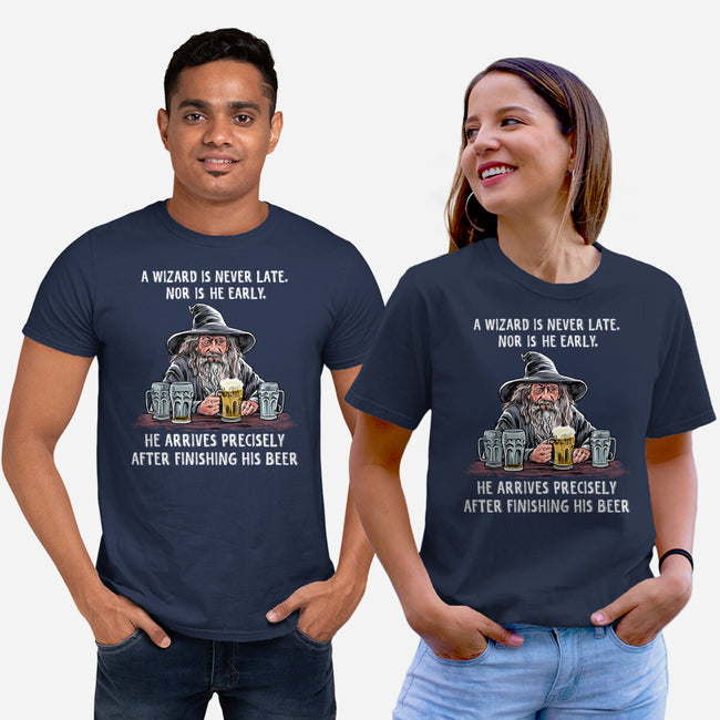 A Wizard Is Never Later-Unisex-Basic-Tee-zascanauta