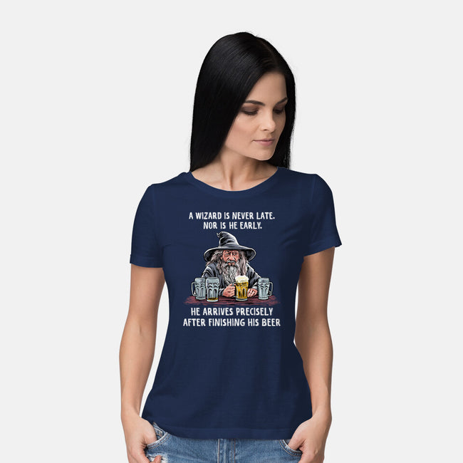 A Wizard Is Never Later-Womens-Basic-Tee-zascanauta