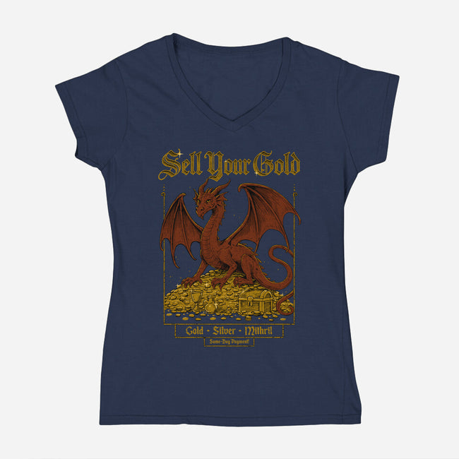 Sell Your Gold-Womens-V-Neck-Tee-Hafaell