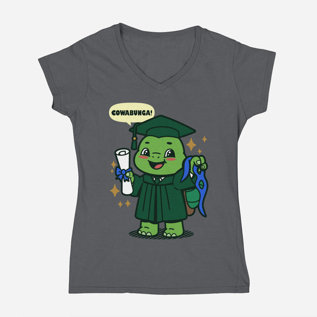 Ninja School Grad-Womens-V-Neck-Tee-Boggs Nicolas