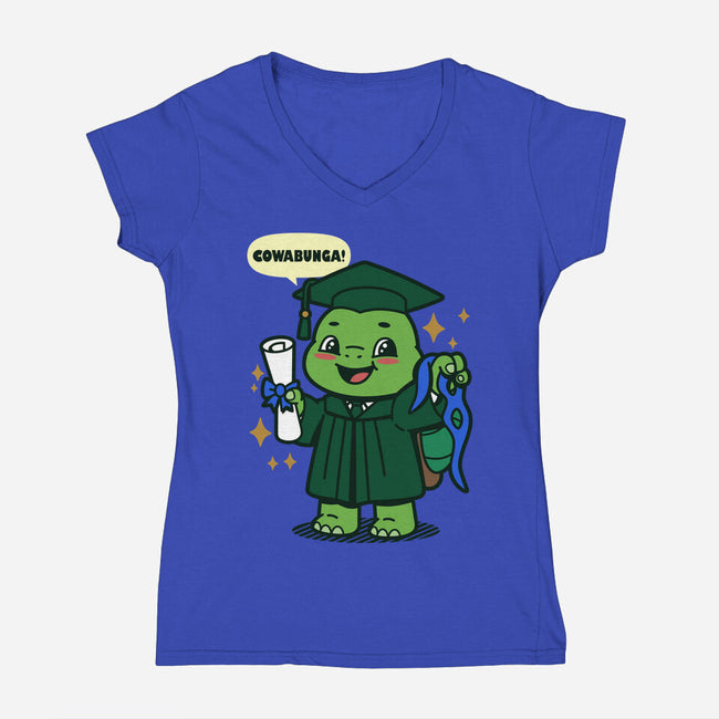 Ninja School Grad-Womens-V-Neck-Tee-Boggs Nicolas