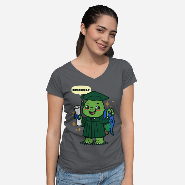 Ninja School Grad-Womens-V-Neck-Tee-Boggs Nicolas