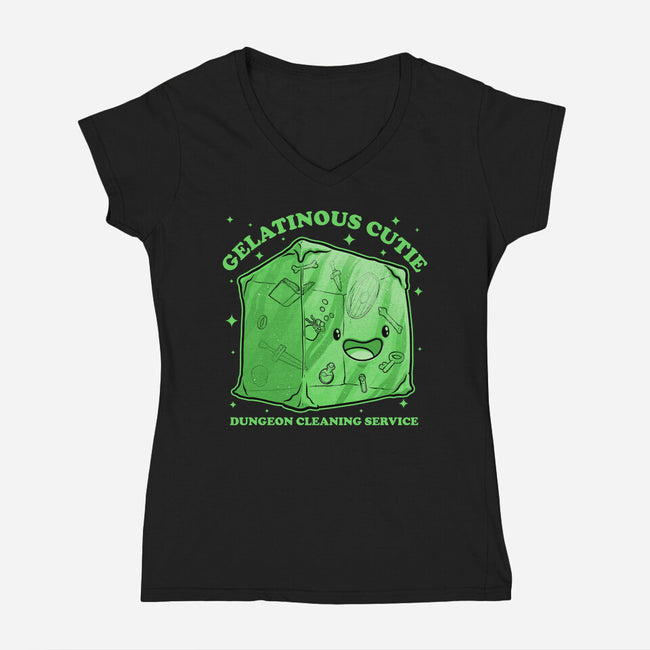 Gelatinous Cute Dungeon Monster-Womens-V-Neck-Tee-Studio Mootant