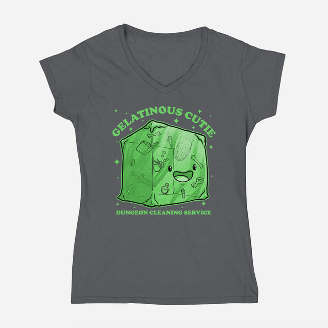 Gelatinous Cute Dungeon Monster-Womens-V-Neck-Tee-Studio Mootant