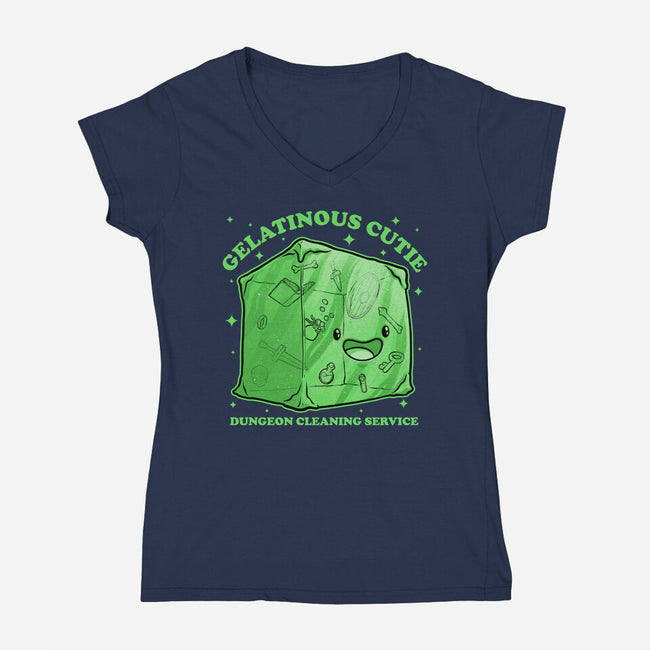 Gelatinous Cute Dungeon Monster-Womens-V-Neck-Tee-Studio Mootant