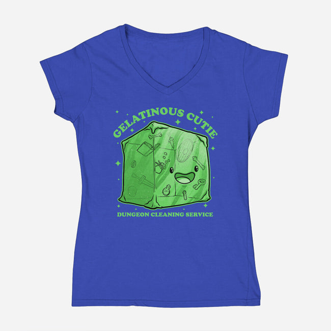 Gelatinous Cute Dungeon Monster-Womens-V-Neck-Tee-Studio Mootant