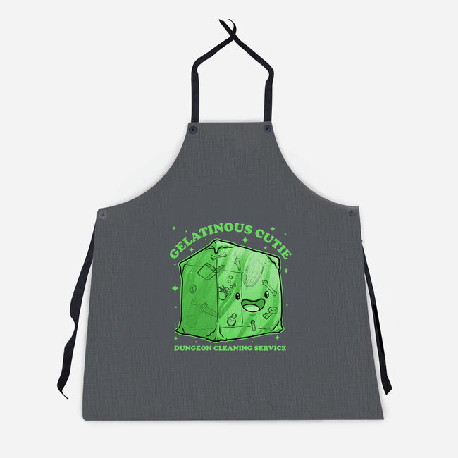 Gelatinous Cute Dungeon Monster-Unisex-Kitchen-Apron-Studio Mootant
