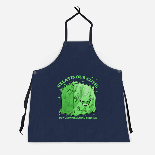 Gelatinous Cute Dungeon Monster-Unisex-Kitchen-Apron-Studio Mootant