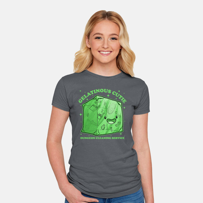 Gelatinous Cute Dungeon Monster-Womens-Fitted-Tee-Studio Mootant