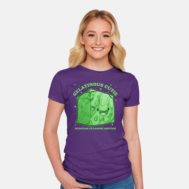 Gelatinous Cute Dungeon Monster-Womens-Fitted-Tee-Studio Mootant