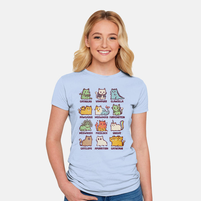 Meowthological Creatures-Womens-Fitted-Tee-kg07