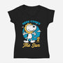 Beagle Summer Music-Womens-V-Neck-Tee-Studio Mootant