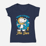 Beagle Summer Music-Womens-V-Neck-Tee-Studio Mootant