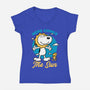 Beagle Summer Music-Womens-V-Neck-Tee-Studio Mootant