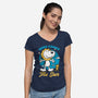 Beagle Summer Music-Womens-V-Neck-Tee-Studio Mootant