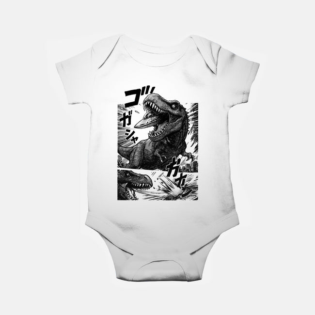 T-rex Vs Ufo-Baby-Basic-Onesie-fanfabio