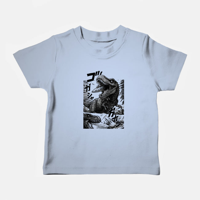 T-rex Vs Ufo-Baby-Basic-Tee-fanfabio