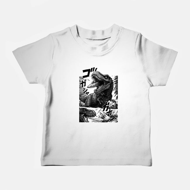 T-rex Vs Ufo-Baby-Basic-Tee-fanfabio