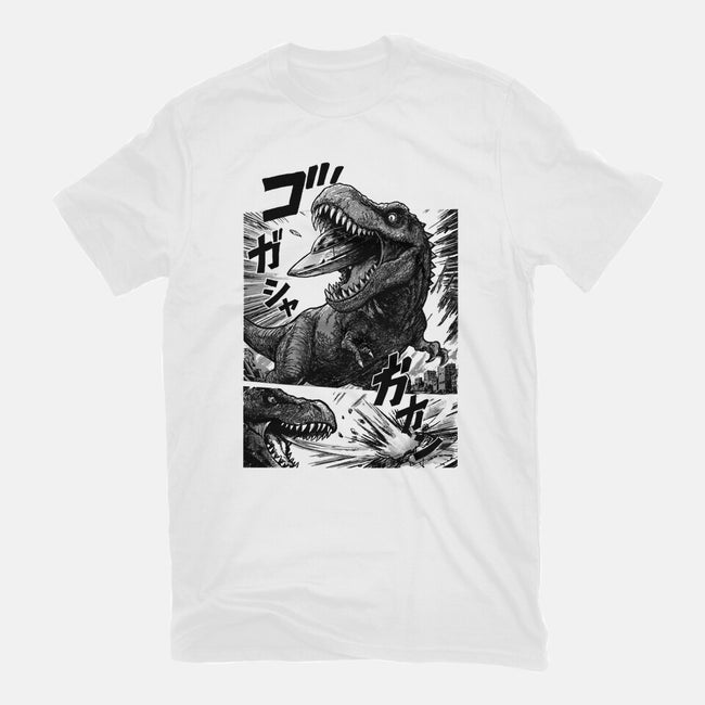 T-rex Vs Ufo-Mens-Heavyweight-Tee-fanfabio