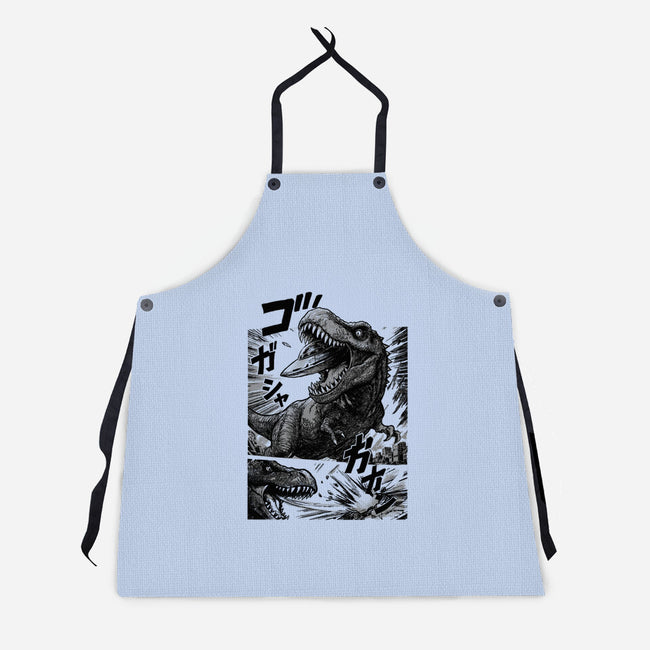 T-rex Vs Ufo-Unisex-Kitchen-Apron-fanfabio