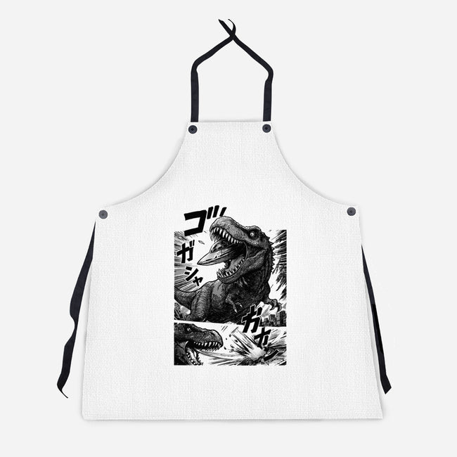 T-rex Vs Ufo-Unisex-Kitchen-Apron-fanfabio