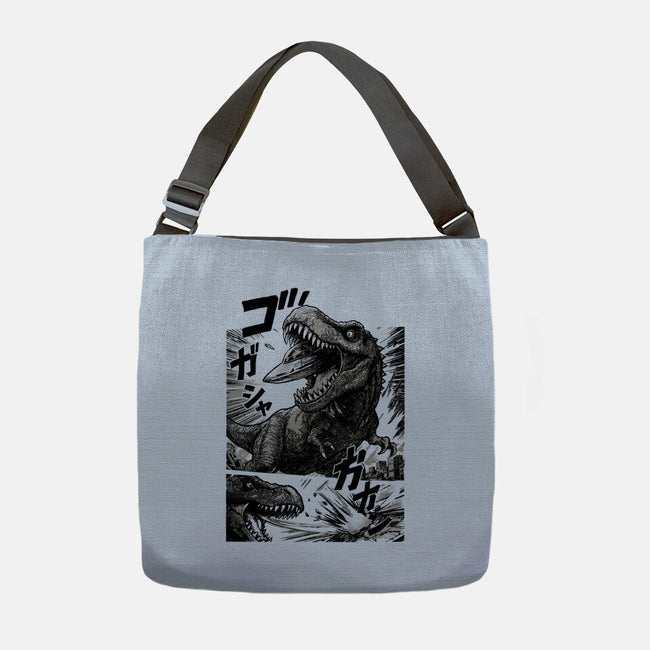 T-rex Vs Ufo-None-Adjustable Tote-Bag-fanfabio