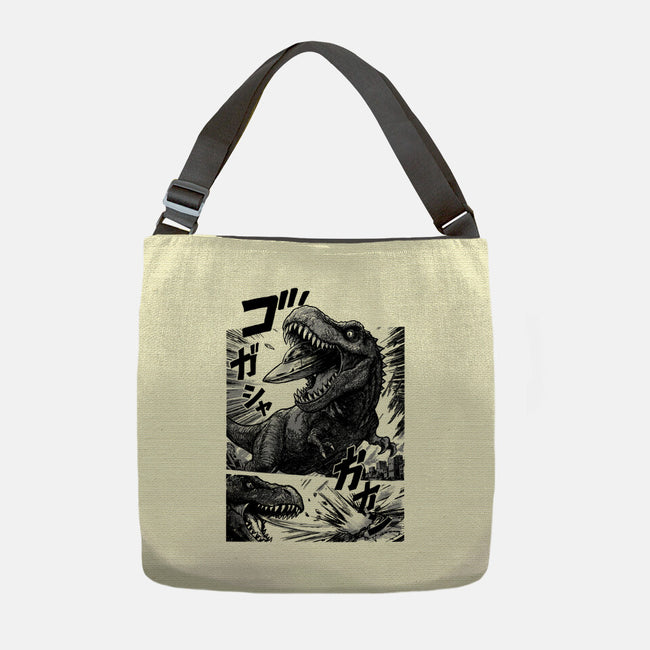 T-rex Vs Ufo-None-Adjustable Tote-Bag-fanfabio