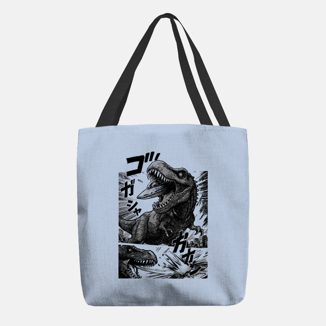 T-rex Vs Ufo-None-Basic Tote-Bag-fanfabio