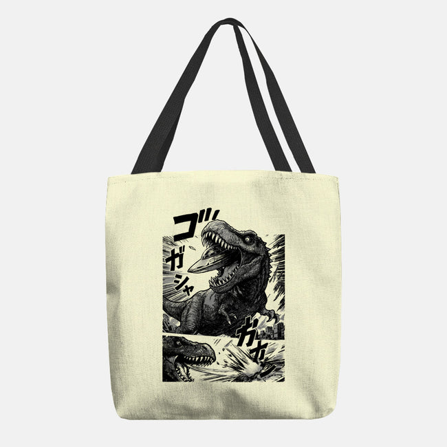 T-rex Vs Ufo-None-Basic Tote-Bag-fanfabio
