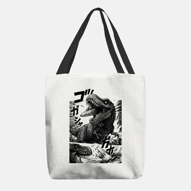 T-rex Vs Ufo-None-Basic Tote-Bag-fanfabio