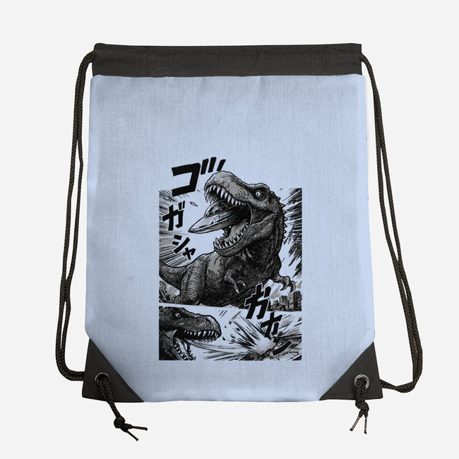 T-rex Vs Ufo-None-Drawstring-Bag-fanfabio