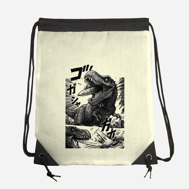 T-rex Vs Ufo-None-Drawstring-Bag-fanfabio