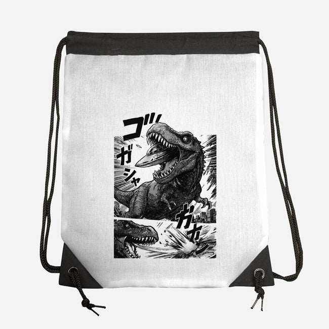T-rex Vs Ufo-None-Drawstring-Bag-fanfabio