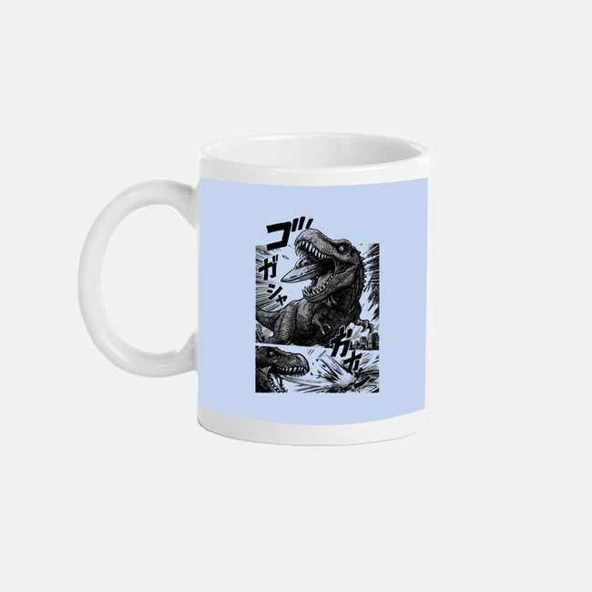 T-rex Vs Ufo-None-Mug-Drinkware-fanfabio