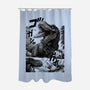 T-rex Vs Ufo-None-Polyester-Shower Curtain-fanfabio