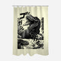 T-rex Vs Ufo-None-Polyester-Shower Curtain-fanfabio