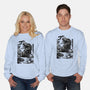 T-rex Vs Ufo-Unisex-Crew Neck-Sweatshirt-fanfabio