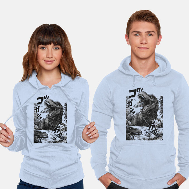 T-rex Vs Ufo-Unisex-Pullover-Sweatshirt-fanfabio