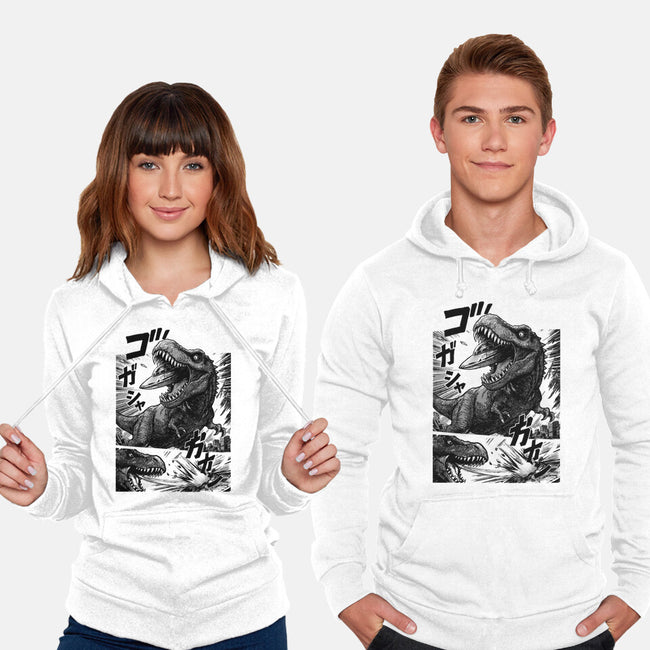 T-rex Vs Ufo-Unisex-Pullover-Sweatshirt-fanfabio