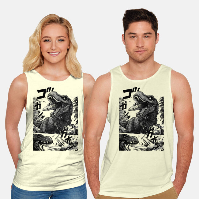 T-rex Vs Ufo-Unisex-Basic-Tank-fanfabio