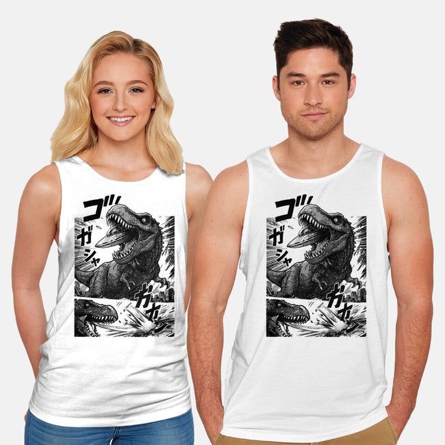 T-rex Vs Ufo-Unisex-Basic-Tank-fanfabio