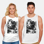 T-rex Vs Ufo-Unisex-Basic-Tank-fanfabio