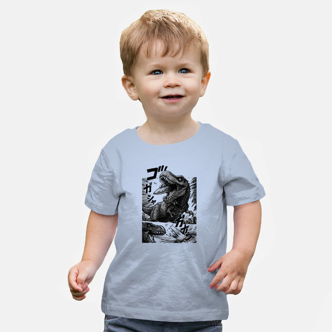 T-rex Vs Ufo-Baby-Basic-Tee-fanfabio